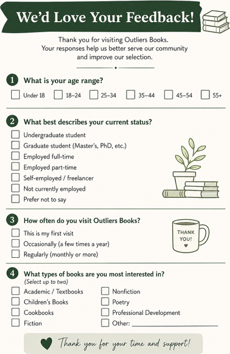 Outliers Books feedback survey